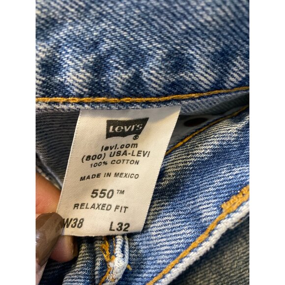 VINTAGE LEVI'S MEN'S 550 RELAXED FIT BLUE JEANS SZ 38 - Picture 6 of 8
